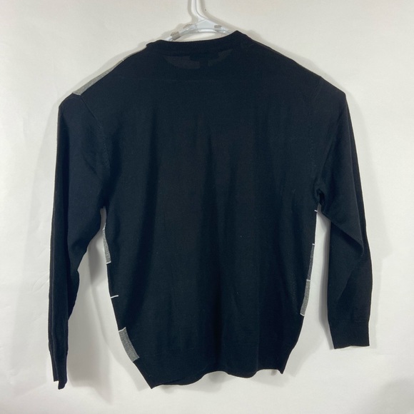 Pronto Uomo Pull Over Sweater Gray Black XXL NWT checkered Long Sleeve - Picture 4 of 5